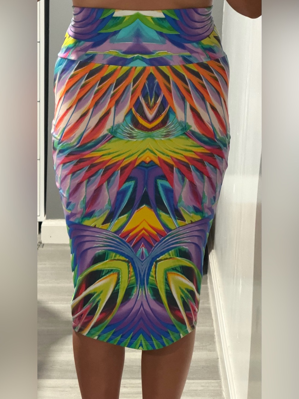 bebe Multicolor Kaleidoscope Skirt